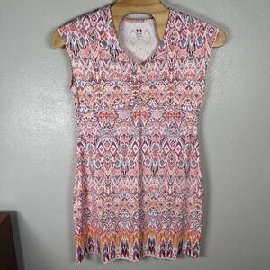Title Nine Dress Womens XL Pink‎ Orange Empire Waist Ruched Golf Sleeveless